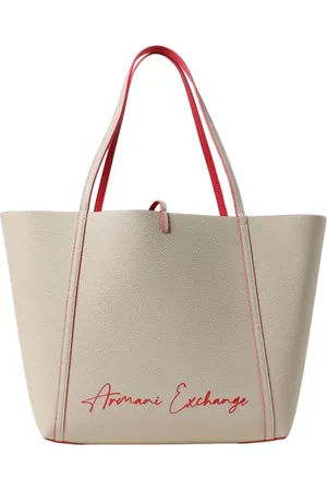 Armani Exchange Tassen, Dames, , ONE Size, Leer, Zwarte Signature Tote Bag