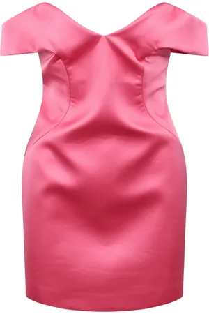 Nº21 Kleedjes, Dames, Roze, M, Polyester, Mini jurk met blote schouders