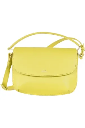 A.P.C. Tassen, Dames, Geel, ONE Size, Leer, Mini Sarah Tas