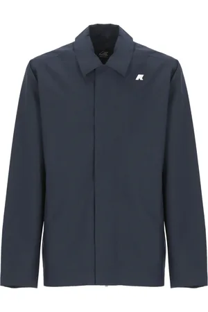K-Way Jassen, Heren, Blauw, M, Blauwe Waterdichte Jas met Kraag