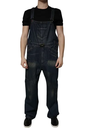 Dolce & Gabbana Jumpsuits & Playsuits, Heren, Blauw, L, Katoen, Donkerblauw Katoen Heren Jumpsuit Denim