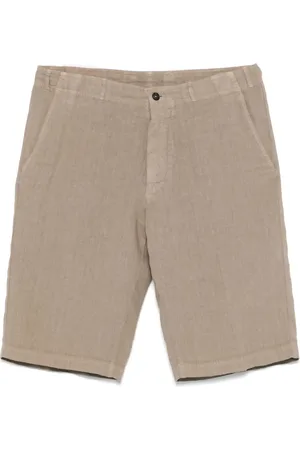 corneliani Korte broeken, Heren, , XL, Linnen, Linnen shorts met zakken, gemaakt in Italië