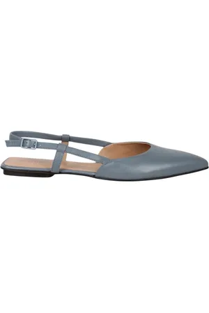 Pomme D´Or Schoenen, Dames, Blauw, 38 EU, Leer, Metalen Detail Slingback Ballet Flats