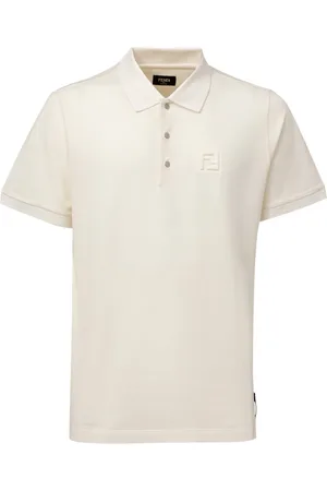 Fendi Tops, Heren, , L, Katoen, Geborduurd Logo Piqué Polo Shirt