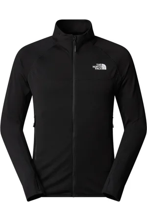 The North Face Jassen, Heren, Zwart, L, Polyester, Zwarte Fleece Jas met Rits voor Mannen
