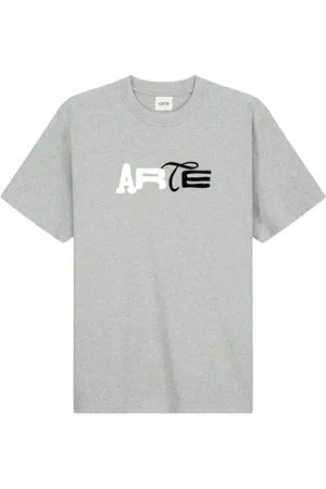 Arte Antwerp Tops, Heren, Grijs, S, Katoen, Logo Duo Katoenen T-shirt