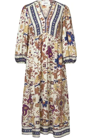Bash Kleedjes, Dames, Veelkleurig, S, Bohemian Midi Jurk Valley