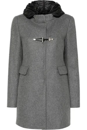 FAY Mantels, Dames, Grijs, S, Nylon, Toggle Coat Nylon Front B600