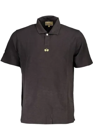 La Martina Tops, Heren, Zwart, 2Xl, Katoen, Elegant zwart poloshirt