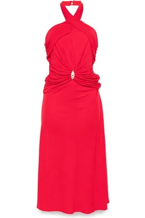 Elisabetta Franchi Kleedjes, Dames, Rood, XS, Rode Jurk Met Rits