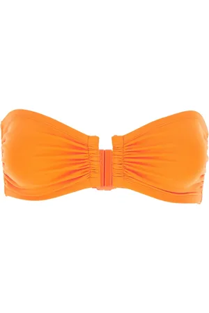 ERES Badkleding, Dames, Oranje, M, Oranje Bandeau Bikini Top met Gerimpeld Detail