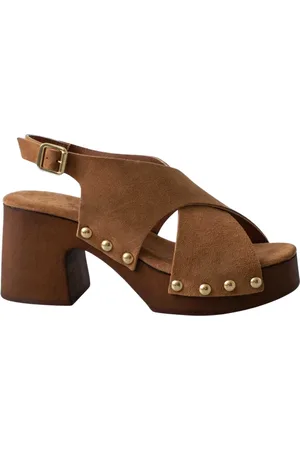 Belle Schoenen, Dames, Bruin, 37 EU, Leer, Bohemian Houten Klomp