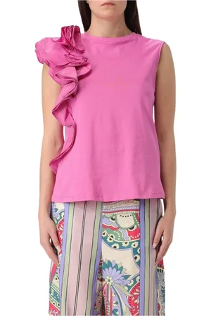 Liu Jo Tops, Dames, Roze, M, Stijlvolle Mouwloze Top