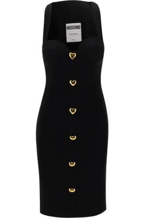 Moschino Kleedjes, Dames, Zwart, XS, Zwarte Hart Jurk