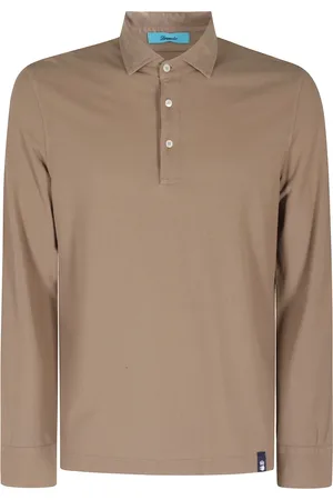 DRUMOHR Tops, Heren, Bruin, XL, Katoen, Ice Cotton Polo Shirt
