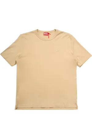 Diesel Tops, Heren, Bruin, 2Xl, Verstelbare Splitten Beige T-Shirt
