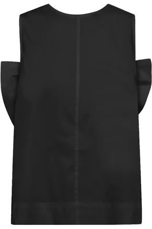 Co`Couture Tops, Dames, Zwart, XS, Katoen, Zwarte strik top met V-hals detail