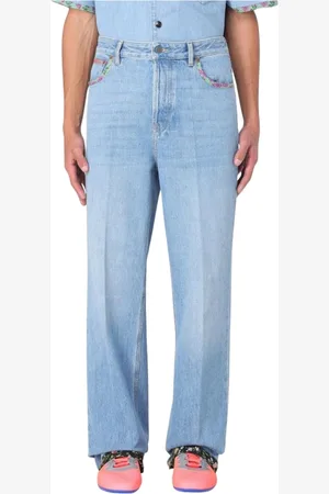 VALENTINO Jeans, Heren, Blauw, W30, Slim Fit Distressed Jeans