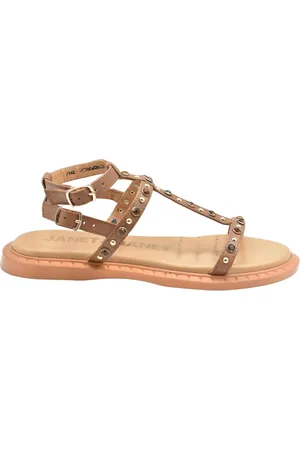 Janet&Janet Schoenen, Dames, Bruin, 40 EU, Bruin Leren Platte Schoenen