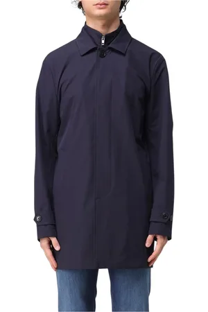 FAY Mantels, Heren, Blauw, XL, Stijlvolle Lichtgewicht Trenchcoat