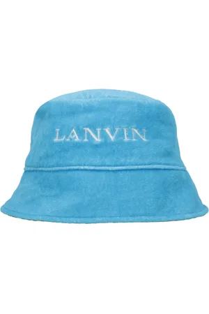 Lanvin Accessoires, Dames, Blauw, ONE Size, Wol, Multikleur Wol Zijde Logo Hoed