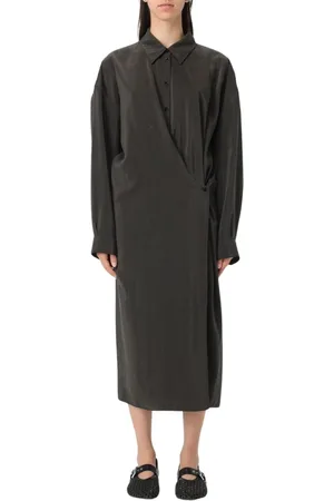 LEMAIRE Kleedjes, Dames, Bruin, S, Koffiekleurige Elegante Midi Jurk