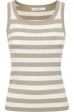 Max Mara Truien, Dames, , S, Gestanste Logo Crepe Tank Top