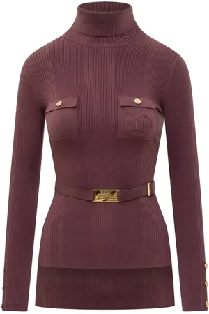 Elisabetta Franchi Truien, Dames, Rood, L, Stijlvolle Sweaters voor elke gelegenheid