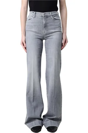 7 for all Mankind Jeans, Dames, Grijs, W31, Katoen, Stijlvolle High Waist Grijze Jeans