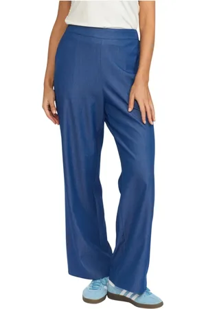 2-Biz Broeken, Dames, Blauw, 2Xl, Denim, Blauwe Denim Relaxte Pasvorm Broek