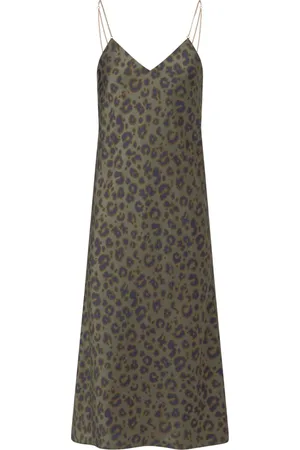 Bash Kleedjes, Dames, Groen, M, Polyester, Moderne Elegante Khaki Jurk