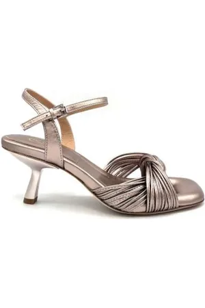 Ash Schoenen, Dames, , 38 EU, Leer, Champagne Leren Sandaal met Gewatteerde Binnenzool