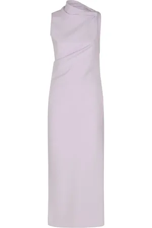 Courrèges Kleedjes, Dames, Roze, L, Gedrapeerd Mouwloos Lang Jurk