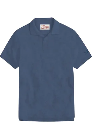 MC2 SAINT BARTH Tops, Heren, Blauw, XL, Katoen, Katoenen poloshirt effen kleur heren