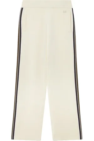 WALES BONNER Broeken, Heren, Wit, L, Polyester, Gestreepte Track Pants Ivoor