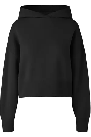 Canada Goose Sweatshirts & Hoodies, Dames, Zwart, M, Wol, Zwarte Wol Holton Hoody Jas