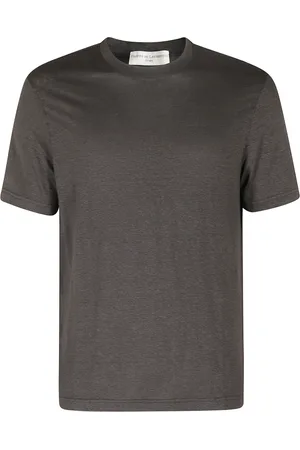 FILIPPO DE LAURENTIIS Tops, Heren, Bruin, L, Linnen, Linnen Stretch T-shirt