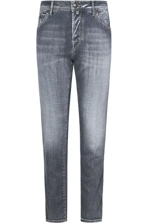 Jacob Cohen Jeans, Heren, Zwart, W36, Katoen, Zwarte Slim Fit Jeans met Bandana