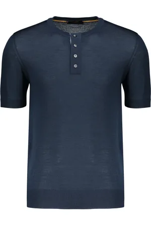 MOORER Truien, Heren, Blauw, 5Xl, Wol, Geribbeld Virgin Wool T-shirt