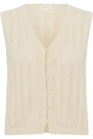 Part Two Truien, Dames, , M, V-Hals Gebreide Trui Whitecap Gray