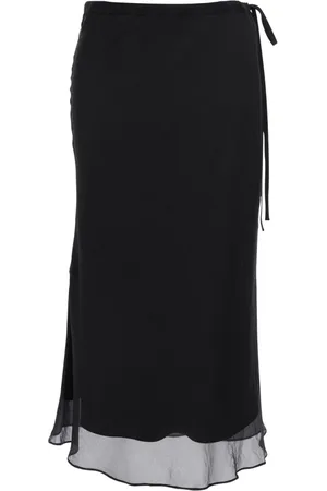 DUNST Rokken, Dames, Zwart, M, Zwarte rok met zij knoopsluiting