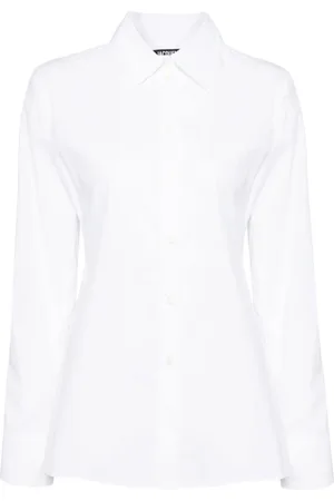 Jacquemus Blouses & Shirts, Dames, Wit, M, Katoen, Witte Sculpturen Blouse Button-Up Shirt