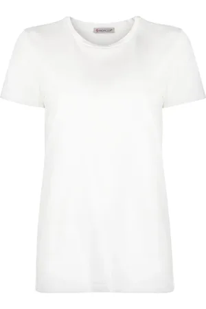 Moncler Tops, Dames, Wit, L, Witte Basic T-shirt