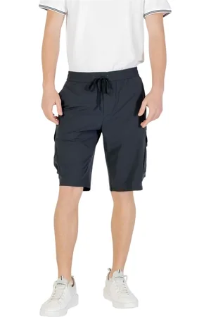 HUGO BOSS Korte broeken, Heren, Blauw, L, Polyester, Moderne Cargo Bermuda Shorts