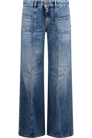 Diesel Jeans, Dames, Blauw, W28, Katoen, Flare D-Akii Jeans