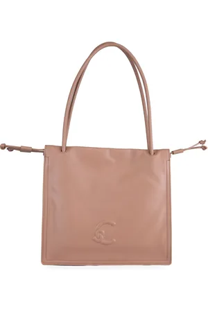 Coccinelle Tassen, Dames, Roze, ONE Size, Leer, Gladleren Handtas met Trekkoord