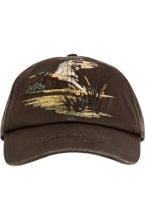 Burberry Accessoires, unisex, Bruin, S, Katoen, Eendenmotief Baseballpet