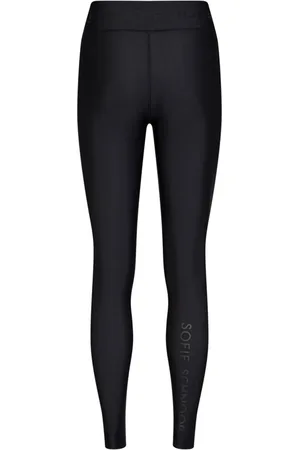 Sofie Schnoor Broeken, Dames, Zwart, L, Logo Detail Zwarte Leggings Vrouw