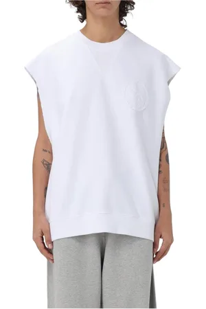 Stella McCartney Tops, Heren, Wit, M, Mouwloze Sweatshirt met Yin Yang-detail