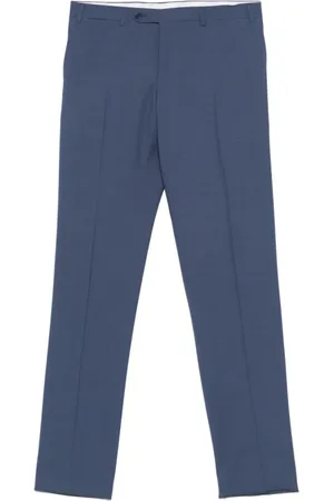 CANALI Broeken, Heren, Blauw, 3Xl, Wol, Blauwe wollen broek met verborgen rits